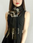 (image for) Woven Cashmere Feel Plaid Scarf Z26 Black/Borwn