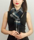 (image for) Woven Cashmere Feel Plaid Scarf Z27 Black/Blue