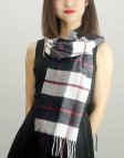 (image for) Woven Cashmere Feel Plaid Scarf Z28 Black / White