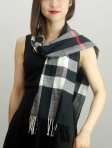 (image for) Woven Cashmere Feel Plaid Scarf Z28 Black/Red