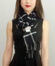 (image for) Woven Cashmere Feel Checker Scarf Z38 Black