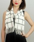 (image for) Woven Cashmere Feel Checker Scarf Z38 White