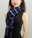 (image for) Woven Cashmere Feel Checker Scarf Z38 Navy