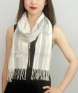 (image for) Woven Cashmere Feel Plaid Scarf Z39 Grey/Beige