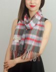 (image for) Woven Cashmere Feel Plaid Scarf Z39 Grey/Pink
