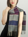 (image for) Woven Cashmere Feel Plaid Scarf Z40 Purple/Grey