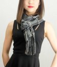 (image for) Woven Cashmere Feel Plaid Scarf Z40 Grey