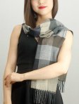 (image for) Woven Cashmere Feel Plaid Scarf Z40 Brown/Beige