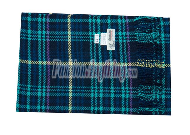 (image for) Woven Cashmere Feel Plaid Scarf Z44 Navy