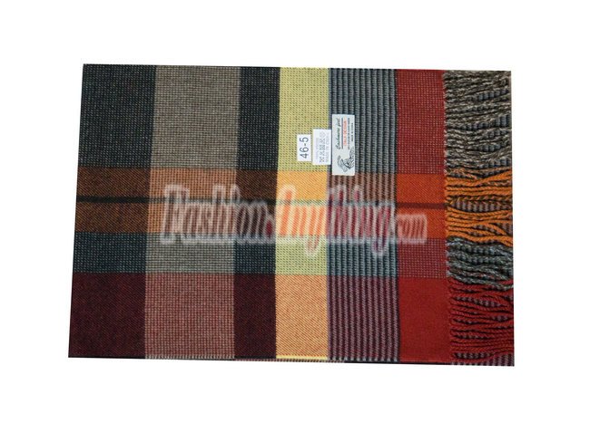(image for) Woven Cashmere Feel Plaid Scarf Z46 Multi Red