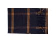 (image for) Woven Cashmere Feel Plaid Scarf Z48 Navy/Orange