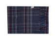 (image for) Woven Cashmere Feel Plaid Scarf Z49 Navy