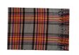(image for) Woven Cashmere Feel Plaid Scarf Z50 Orange/Grey