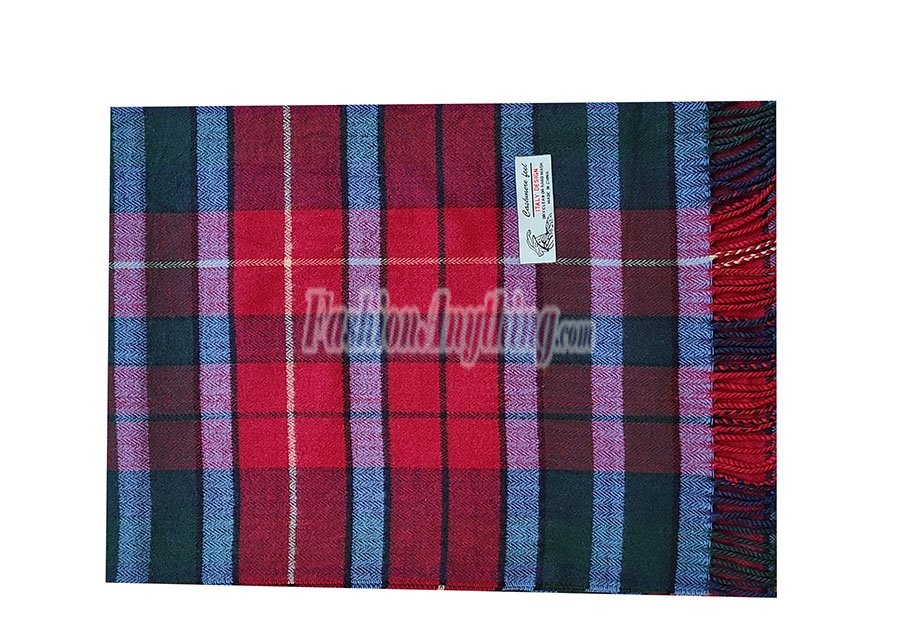 Woven Cashmere Feel Plaid Scarf Z51 Red Multi