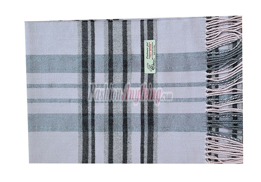 (image for) Woven Cashmere Feel Plaid Scarf Z52 L. Pink/Grey