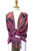 (image for) Colored Paisley Scarf Hot Pink / Royal Blue