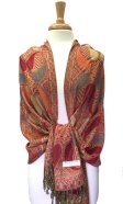 (image for) Colored Paisley Scarf Red