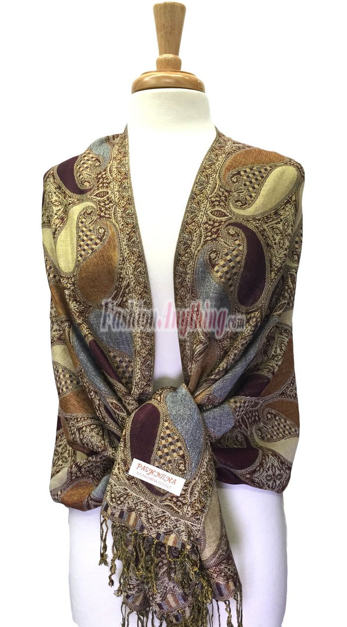 (image for) Colored Paisley Scarf Coffee