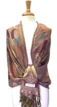 (image for) Colored Paisley Scarf Pale Violet Red