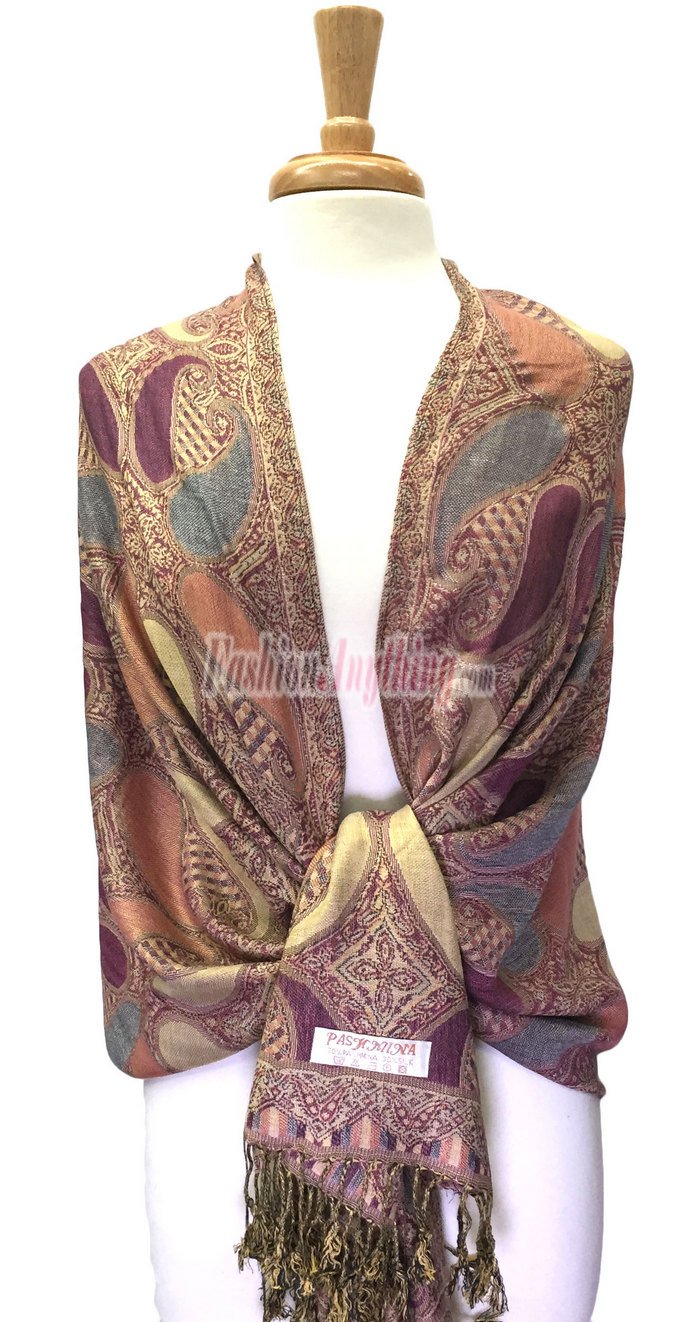 (image for) Colored Paisley Scarf Pale Violet Red