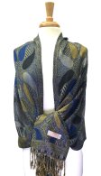 (image for) Colored Paisley Scarf Royal Blue / Black