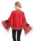 (image for) Border Patterned Pashmina label Red