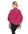 (image for) Border Patterned Pashmina Hot Pink