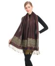 (image for) Border Patterned Pashmina Dark Burgundy