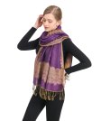 (image for) Border Patterned Pashmina label Purple