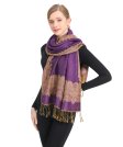 (image for) Border Patterned Pashmina label Purple