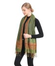 (image for) Border Patterned Pashmina label Grass Green