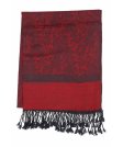 (image for) Paisley Jacquard Pashmina Black/ Burgundy