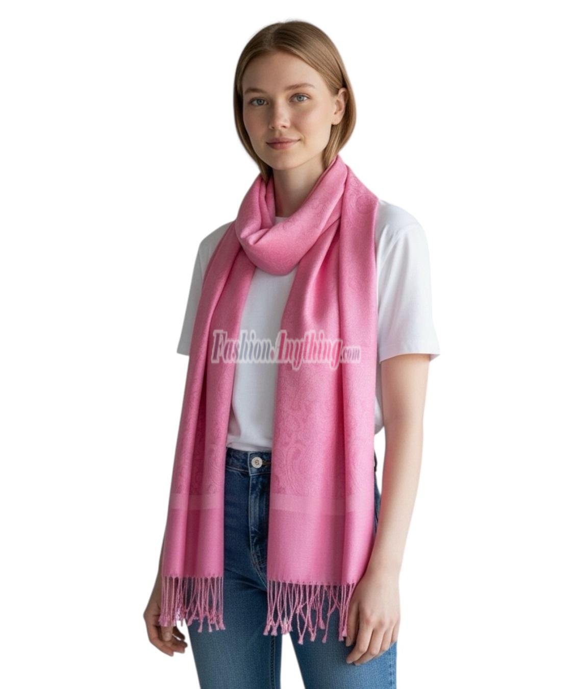 (image for) Paisley Jacquard Pashmina Pale Magenta