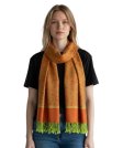 (image for) Paisley Jacquard Pashmina Orange Lime Green