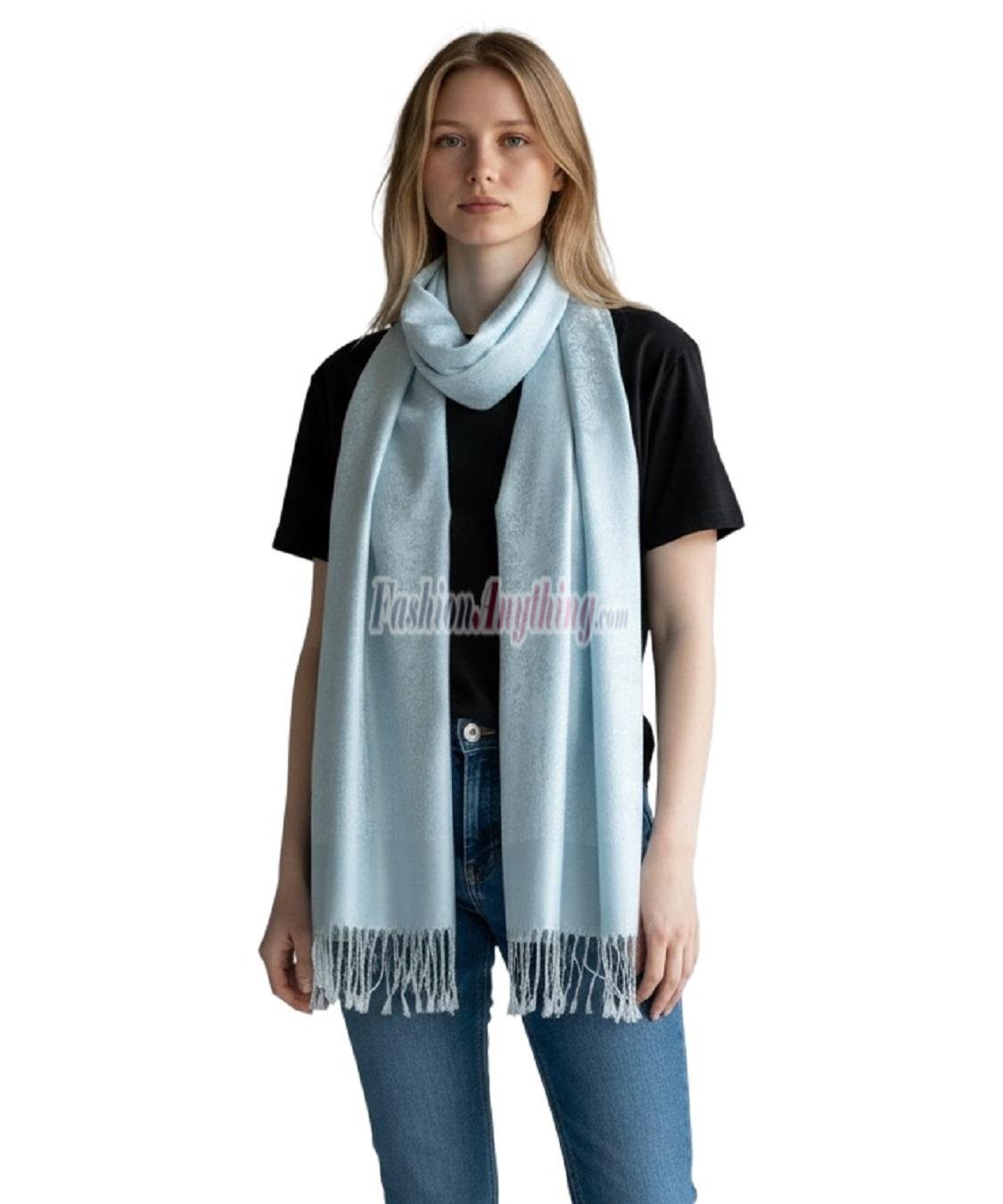 (image for) Paisley Jacquard Pashmina Light Sky Blue