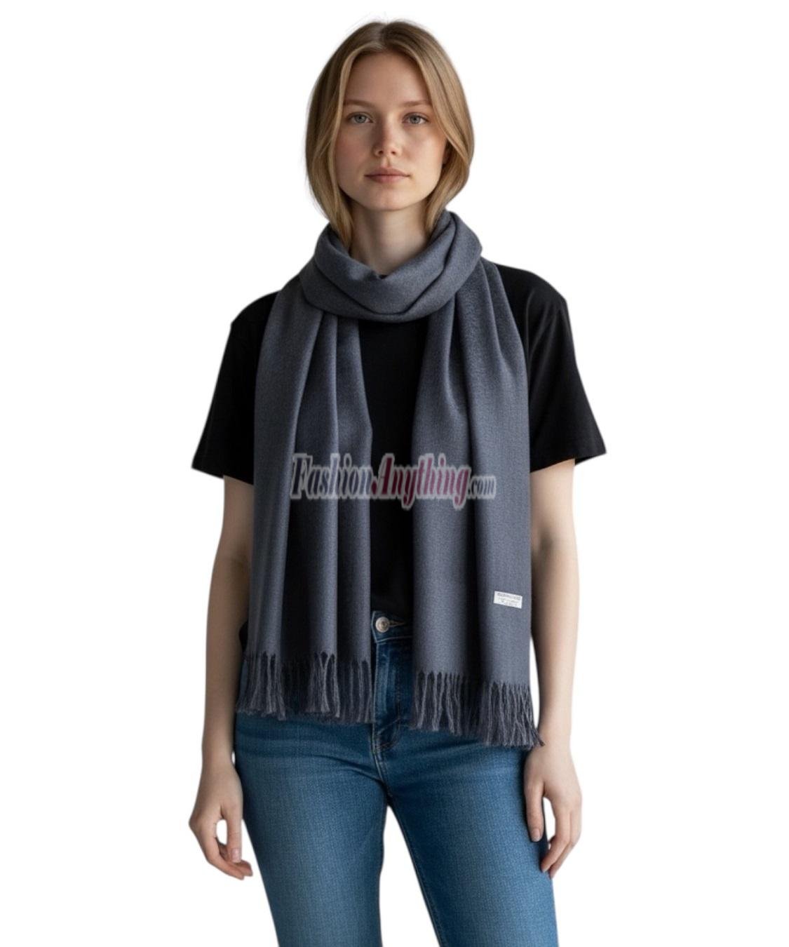 (image for) Paisley Jacquard Pashmina Dark Steel