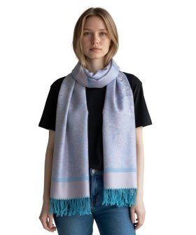 Paisley Jacquard Pashmina Light Blue/ Pink