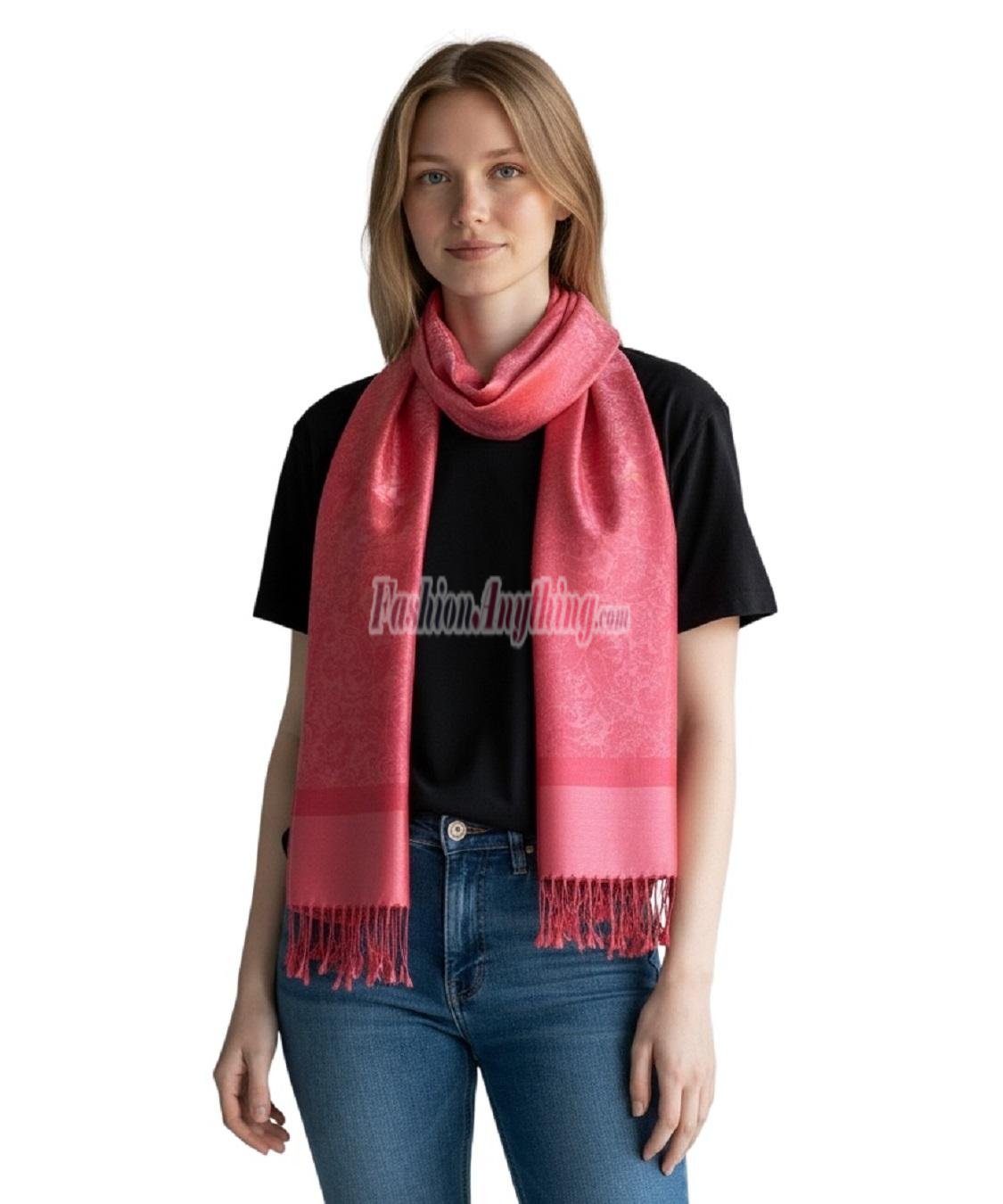 (image for) Paisley Jacquard Pashmina Baby Red