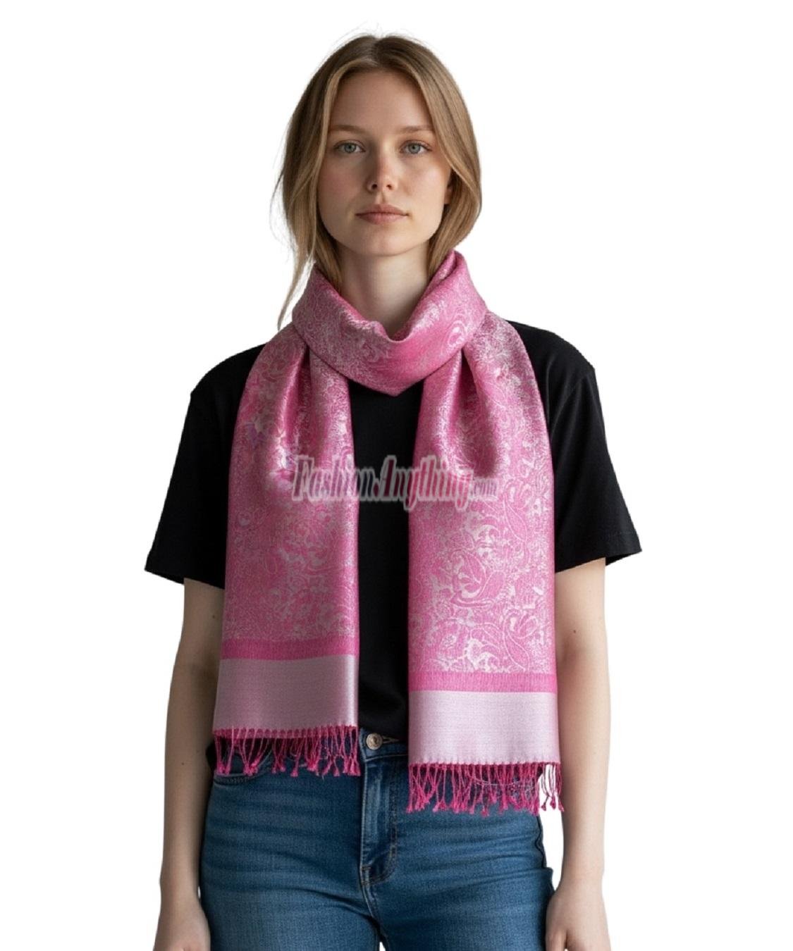 (image for) Paisley Jacquard Pashmina Medium Violet Red