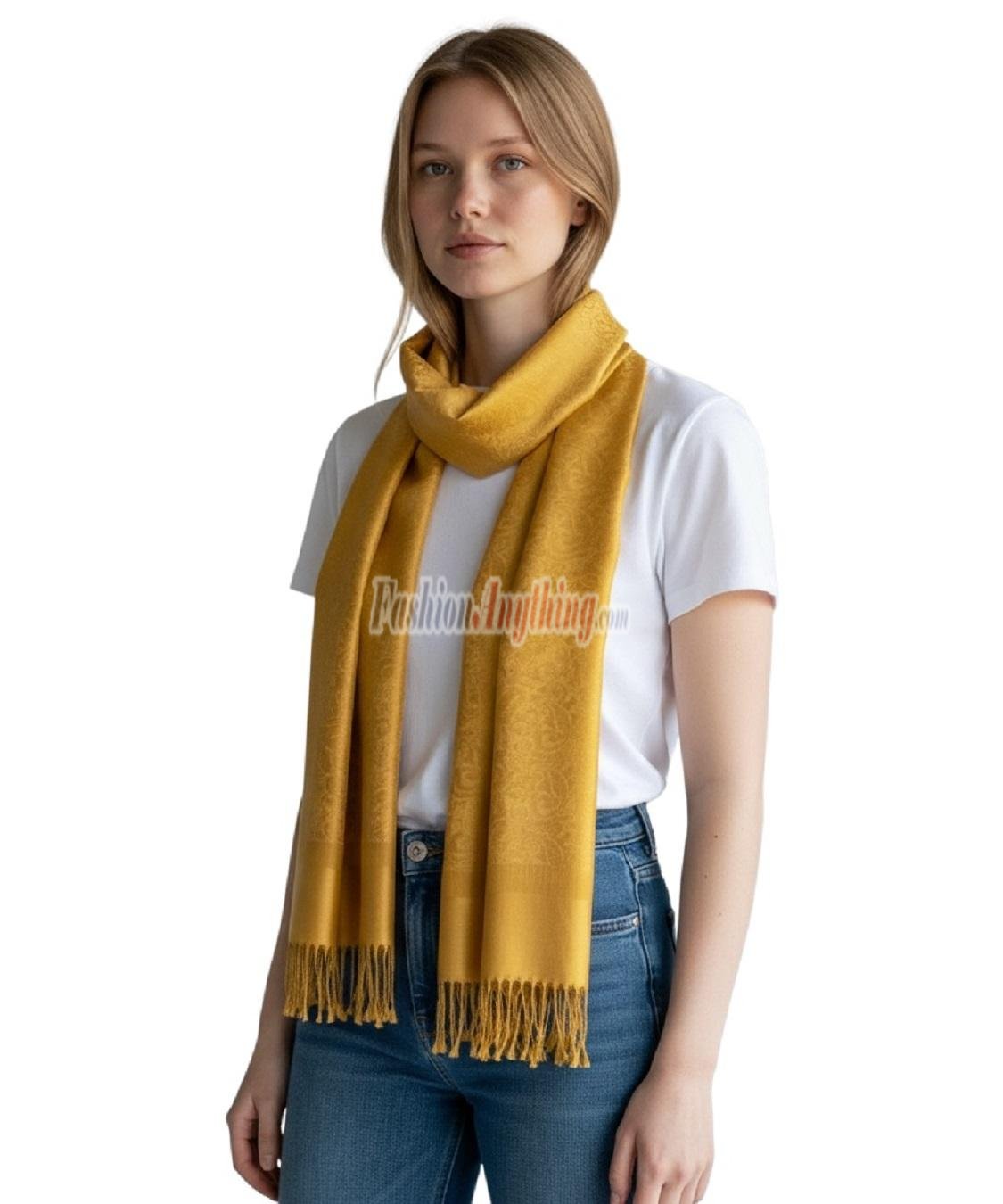 (image for) Paisley Jacquard Pashmina Yellow