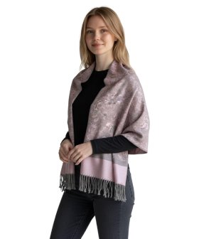 Paisley Jacquard Pashmina Misty Rose
