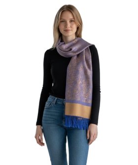 Paisley Jacquard Pashmina Yellow Blue