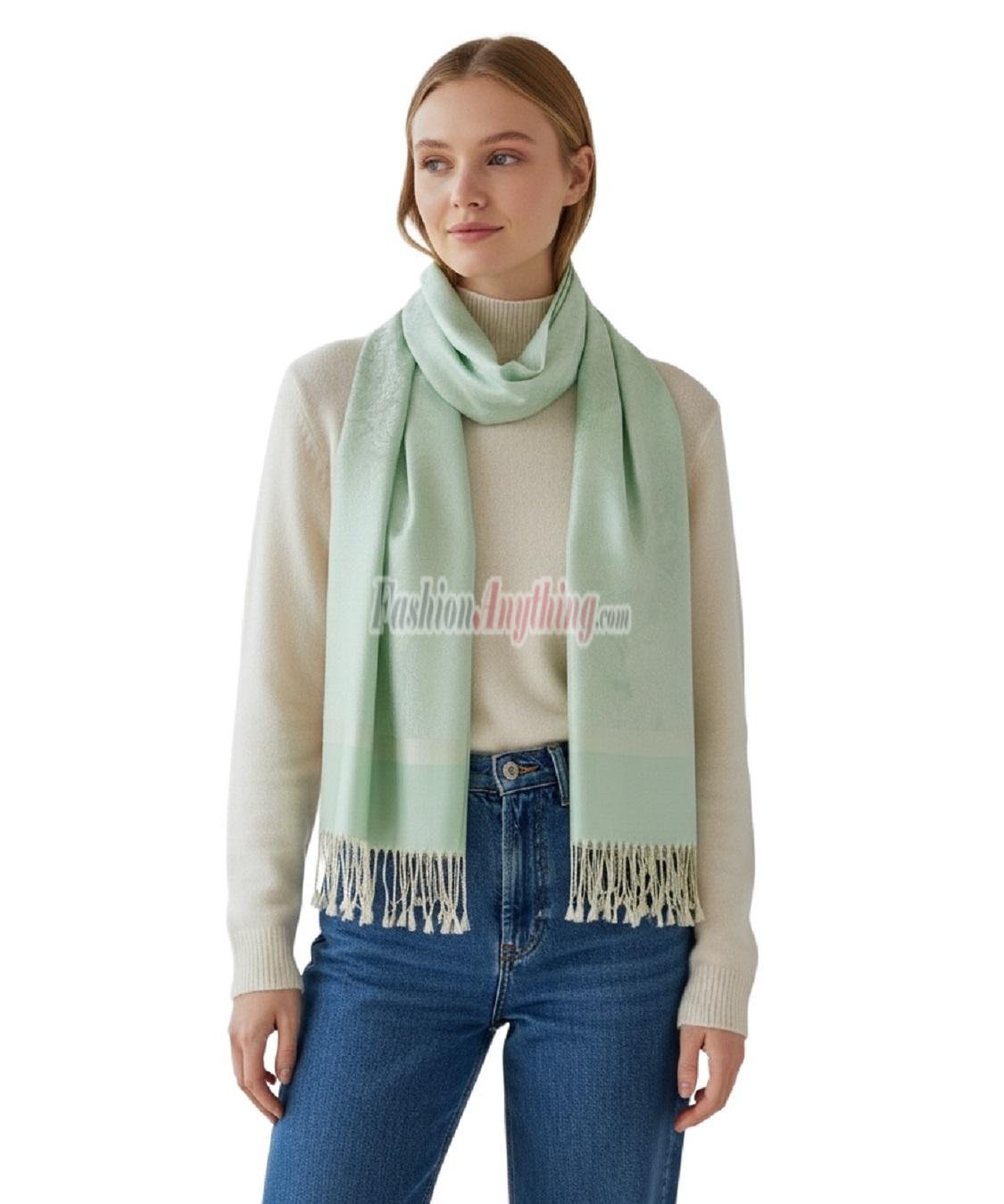 (image for) Paisley Jacquard Pashmina Aqua