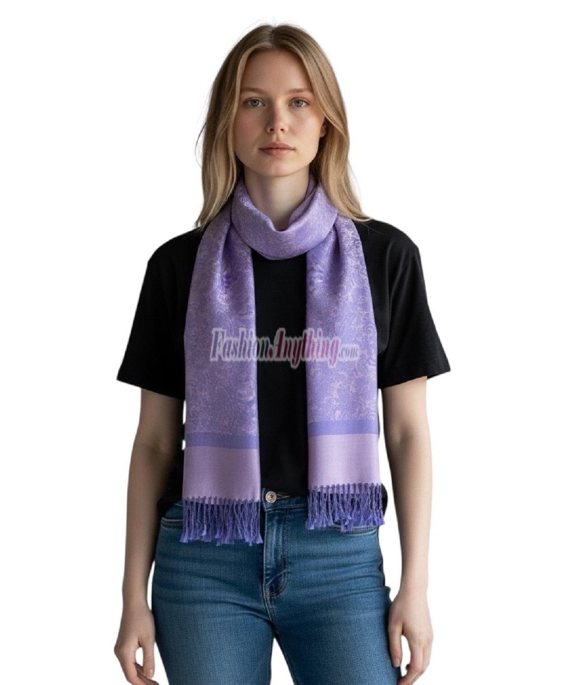 (image for) Paisley Jacquard Pashmina Blue Pink