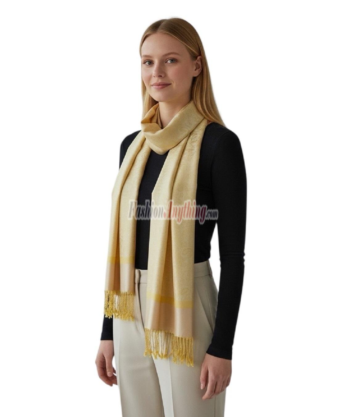 (image for) Paisley Jacquard Pashmina Light Yellow