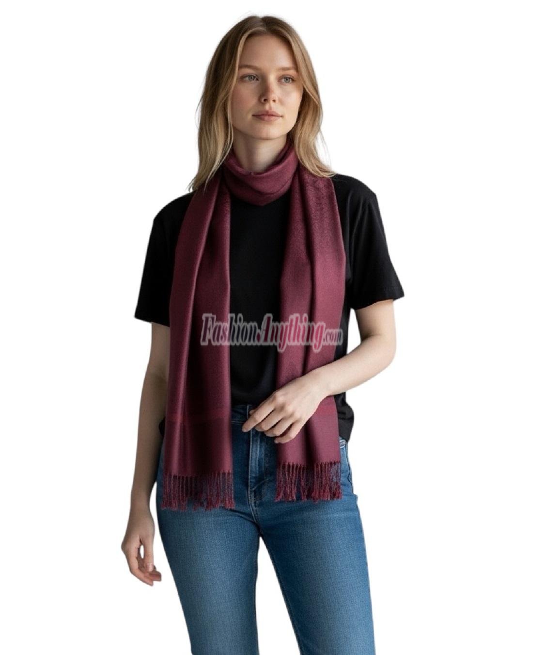(image for) Paisley Jacquard Pashmina Dark Burgundy
