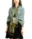 (image for) Jacquard Paisley Pashmina 2-Ply Pale Blue