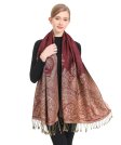 (image for) Big Paisley Thicker Pashmina Jujube Red