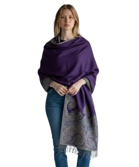 Big Paisley Thicker Pashmina Purple