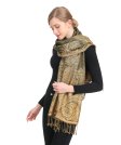 (image for) Big Paisley Thicker Pashmina Olive